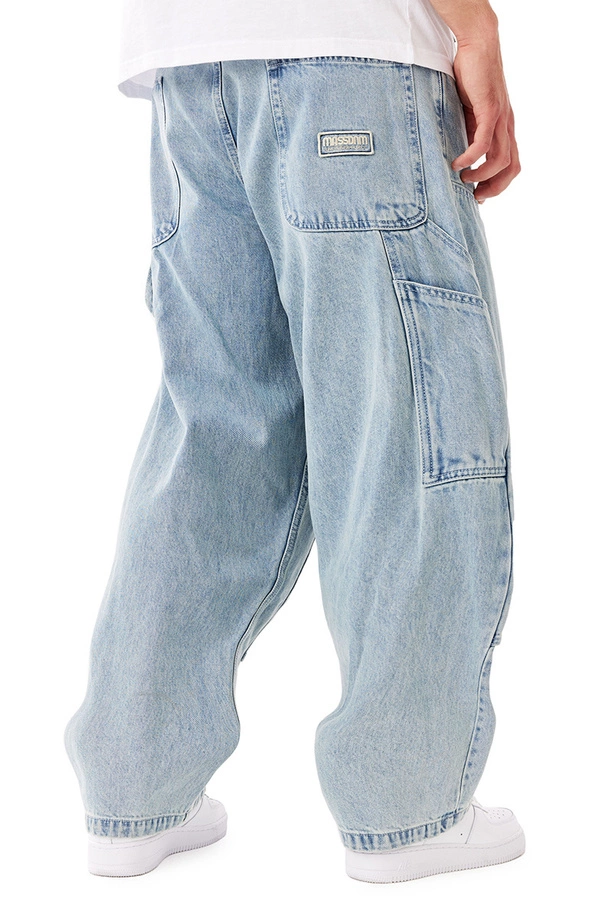 Spodnie męskie jeans Mass Denim Worker Extra Baggy Fit jasno niebieskie