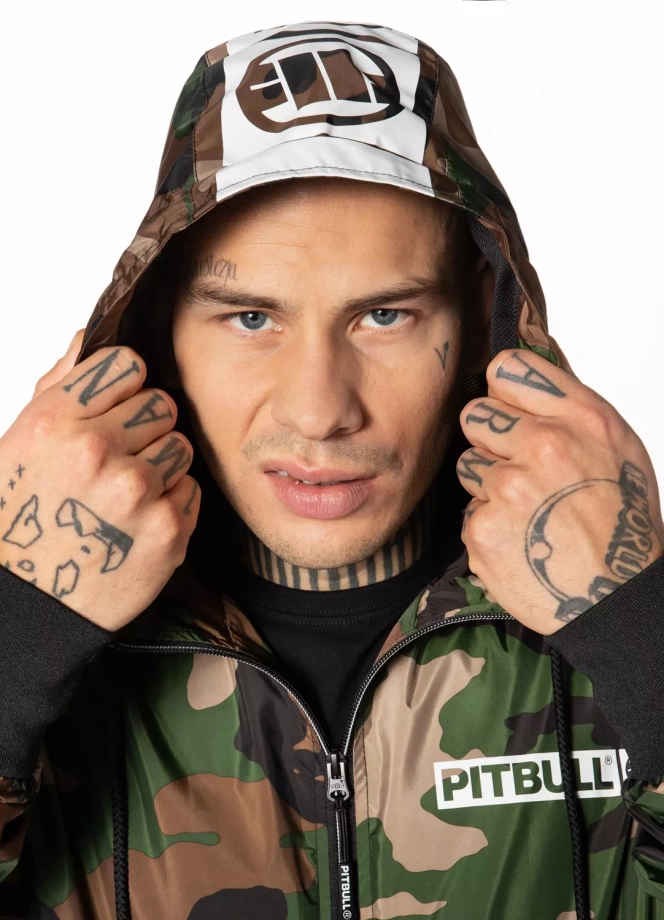Kurtka męska wiosenna przejściowa Pit Bull Athletic Hilltop Nylon Jacket wiatrówka zielone camo