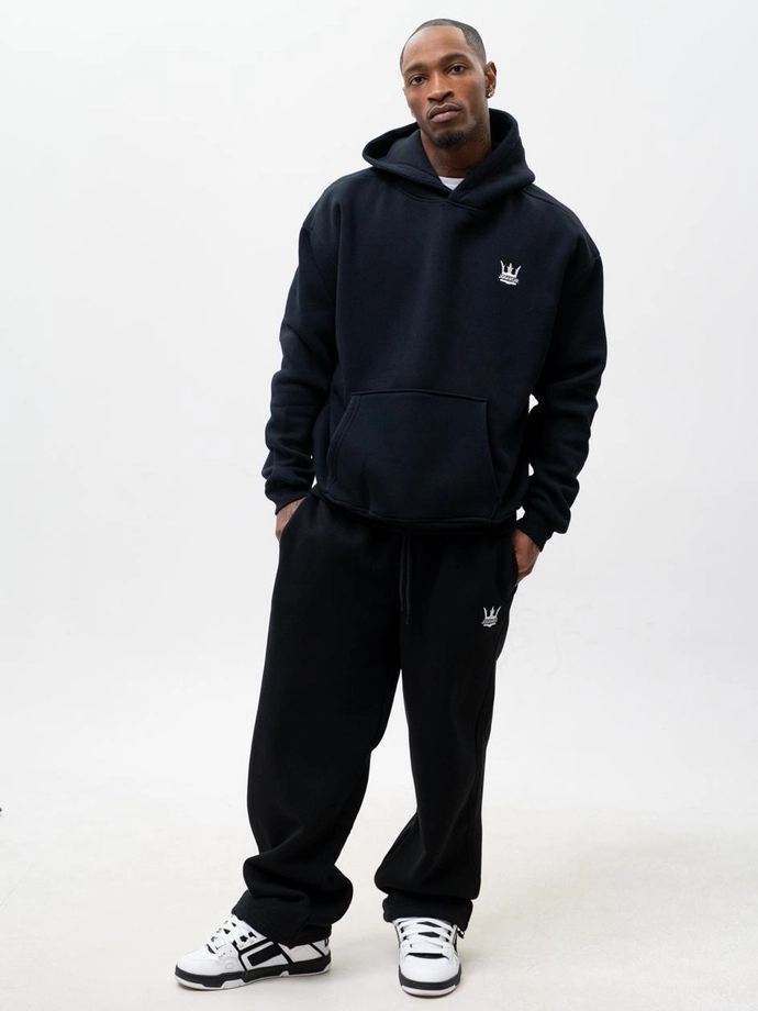 Komplet dresowy męski oversize Jigga Wear Crown czarny