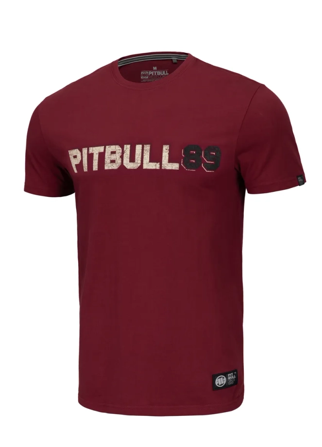 Koszulka męska T-Shirt Pit Bull Pitbull Dog 89 bordowa