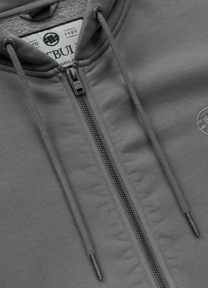 Bluza męska z kapturem Pitbull Pit Bull Lancaster 2 ZIP Washed szara