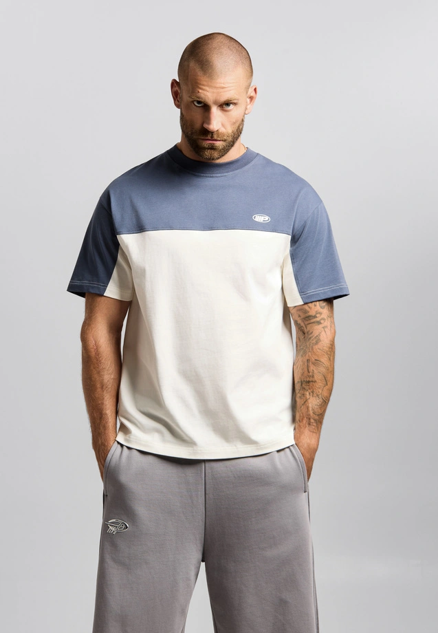Koszulka męska t-shirt oversize Prosto Classic Block granatowa