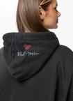 Bluza damska z kapturem Pitbull Washed Lovia Thick&Thin ciemno grafitowa