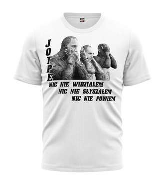 Koszulka męska T-shirt Public Enemy Nic Nie widziałem Nic Nie Słyszałem biała