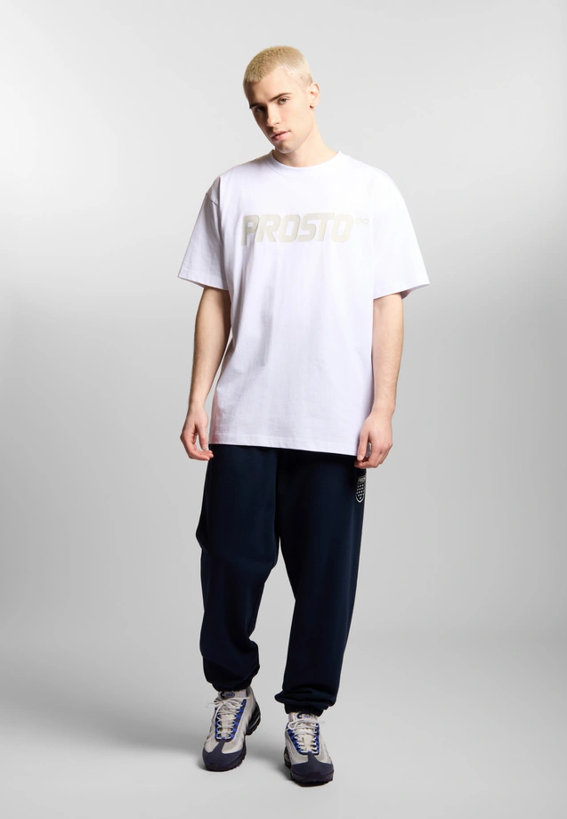 Koszulka męska t-shirt oversize Prosto Big Log biała