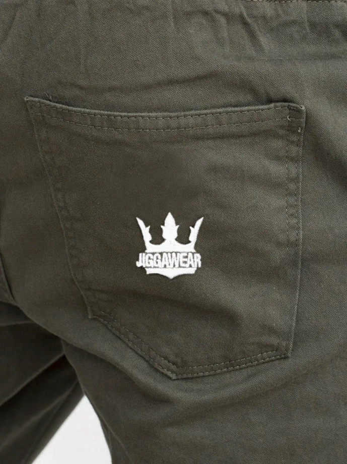 Spodnie męskie Jogger Jigga Wear Crown Military Green zielone