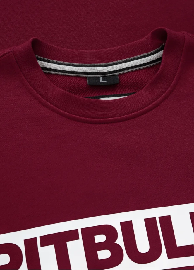 Bluza meska Pitbull Pit Bull Hilltop Terry 23 crewneck bordowa