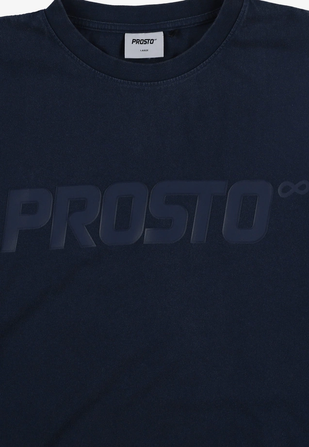 Koszulka męska t-shirt oversize Prosto Big Log Washed granatowa