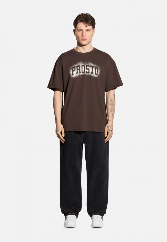 Koszulka męska t-shirt oversize Prosto Jung brązowa