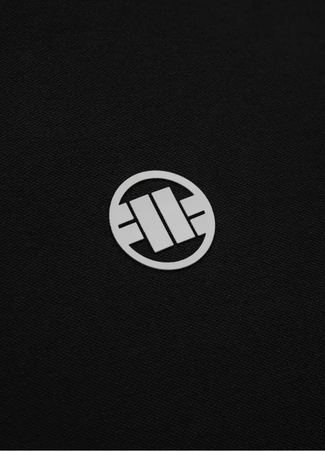 Koszulka męska Polo Pit Bull Logo Stripes Regular Pitbull Pique czarna