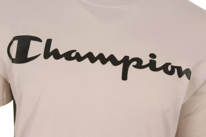 Koszulka męska T-shirt Champion Classic Big Logo beżowa