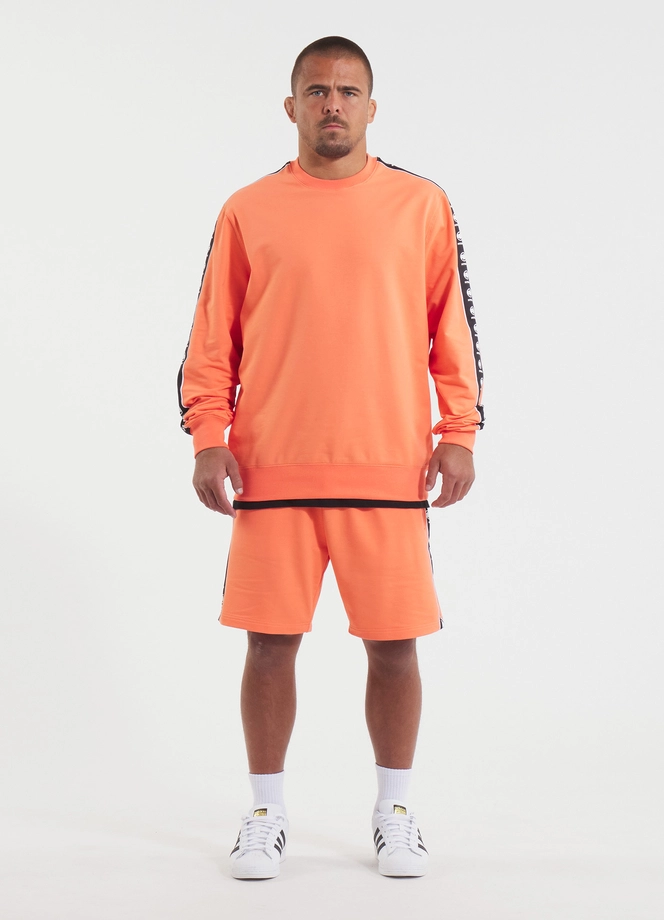 Bluza męska bez kaptura Pitbull Pit Bull Tape Nugget łososiowa pomarańczowa