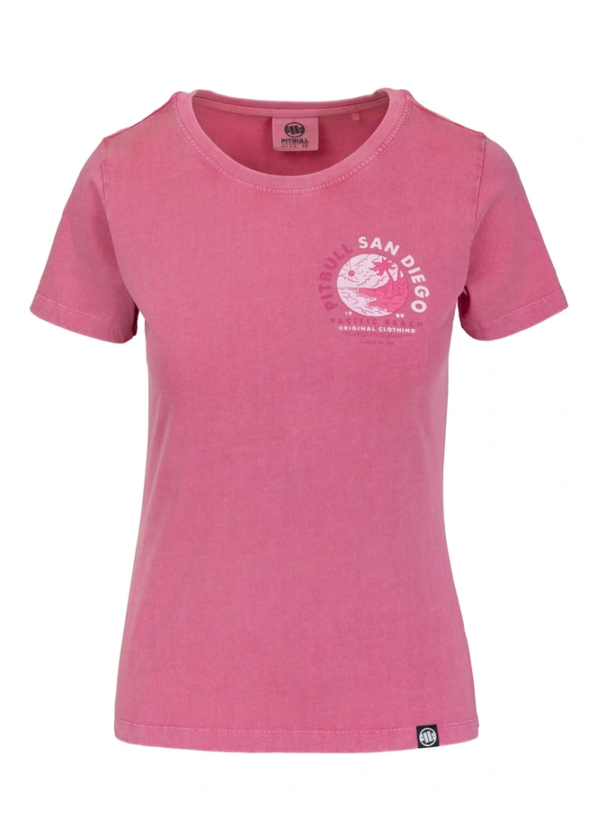 Koszulka damska T-shirt Pit Bull Planet Surf sprany różowy