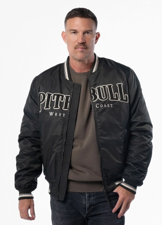 Kurtka męska przejściowa bejsbolówka Pit Bull Detroit czarna