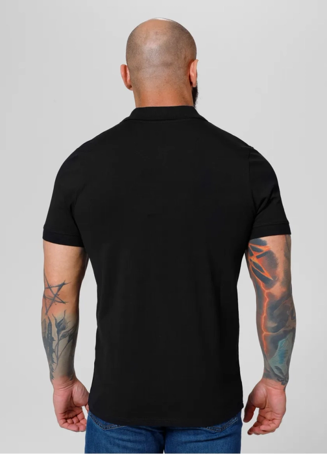 Koszulka męska Polo Pit Bull Pitbull Jersey Small Logo 25 Slim Fit czarna
