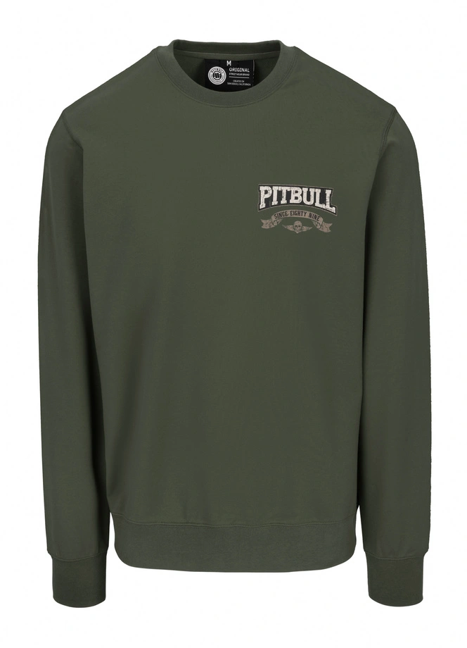 Bluza męska bez kaptura Pitbull Pit Bull Troublemaker zielona