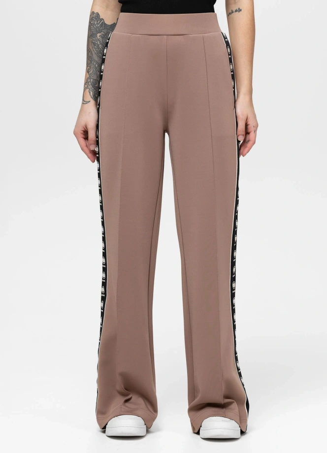 Komplet dresowy damski Pitbull Verona Wide Leg brązowy