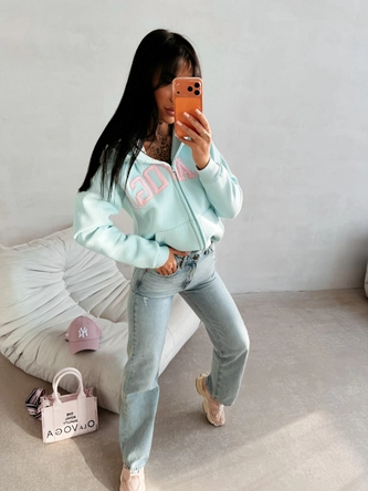 Bluza damska z kapturem Olavoga Iris miętowa zielona