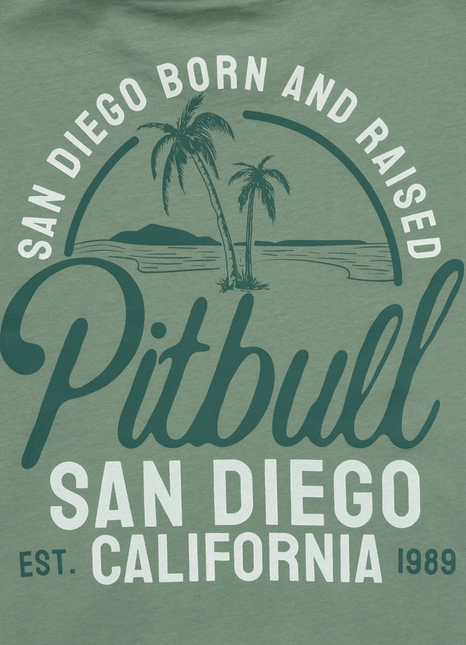 Koszulka męska T-Shirt Pit Bull Pitbull San Diego Born miętowa zielona