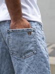 Spodenki szorty męskie jeans Jigga Wear Small Outline Crown Dots jasne niebieskie