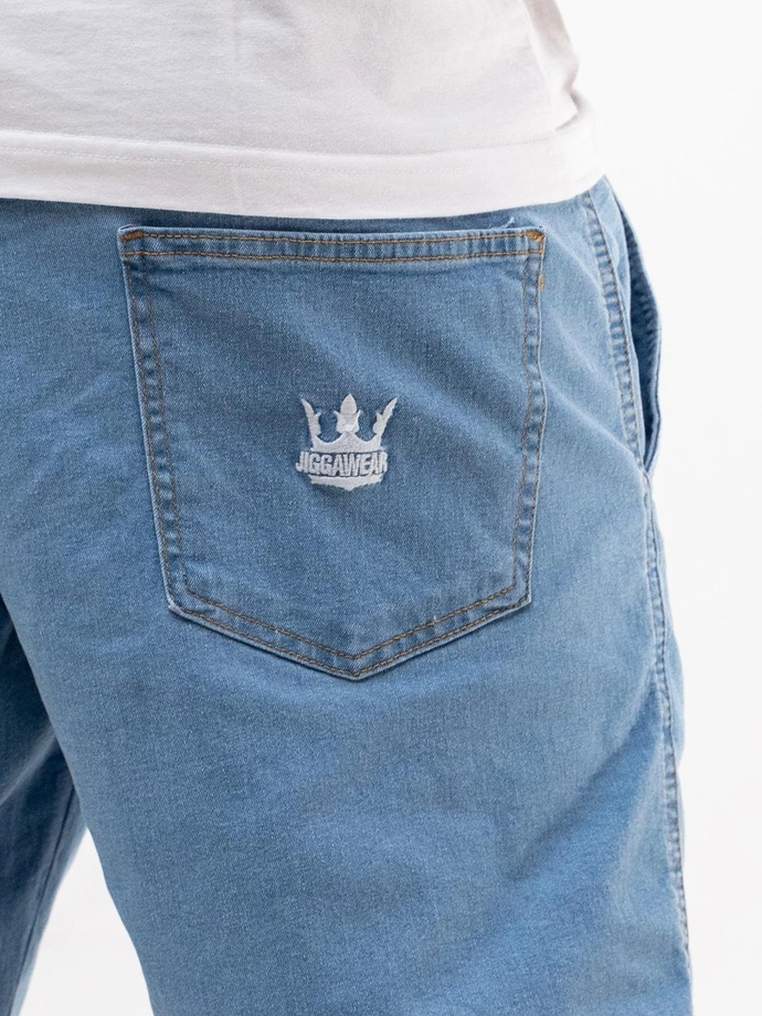 Spodenki szorty męskie jeans Baggy Jigga Wear Crown jasno niebieskie