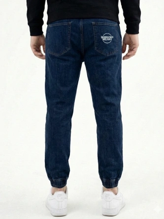 Spodnie męskie jogger jeans Środowisko Miejskie Classic ciemne niebieskie