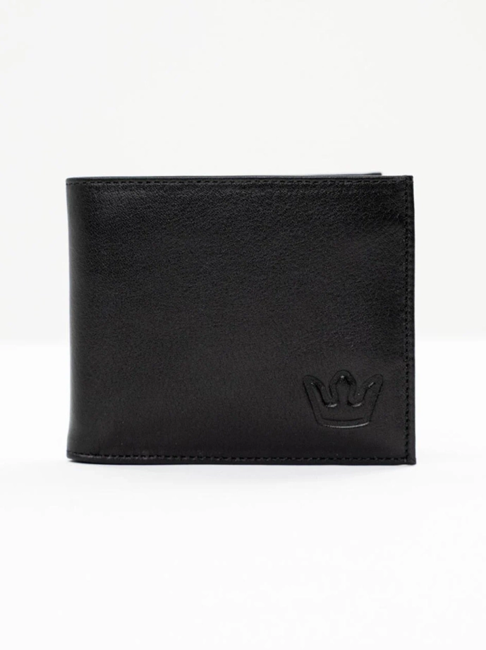 Portfel skórzany Jigga Wear Simple Crown czarny