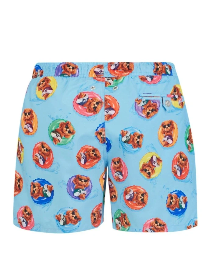 Spodenki męskie kąpielowe John Frank Floaties jasno niebieskie