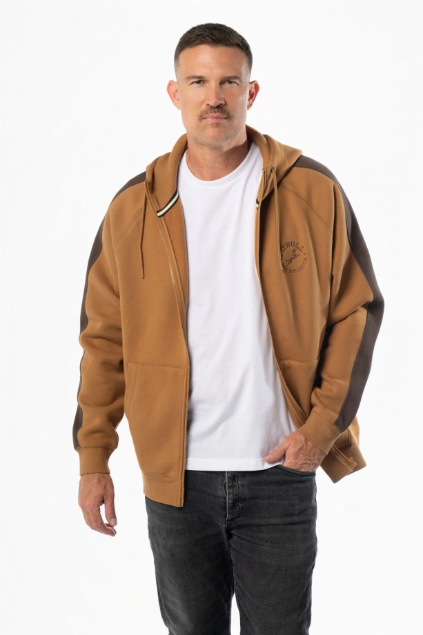 Bluza męska rozpinana z kapturem Pit Bull San Diego CA miodowy żółty