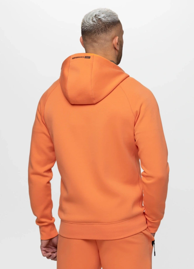Bluza męska rozpinana z kapturem Pit Bull Dogwood fluo pomarańczowa