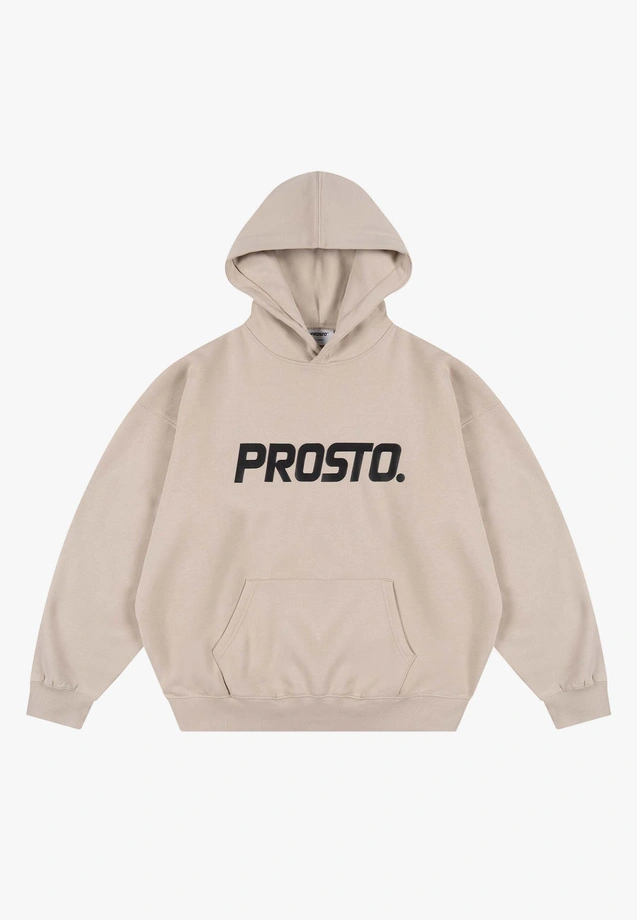 Bluza męska z kapturem Prosto Big Log beżowa
