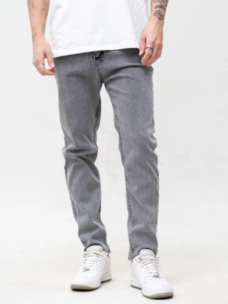 Spodnie męskie Jeans Jigga Wear Mini Haft Logo szare