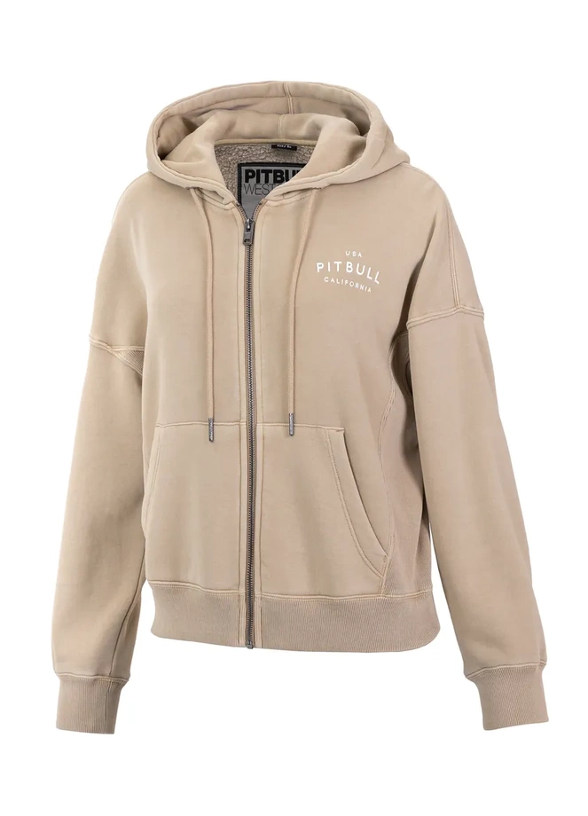 Bluza damska Pit Bull Manzanita Pitbull hooded zip beżowa