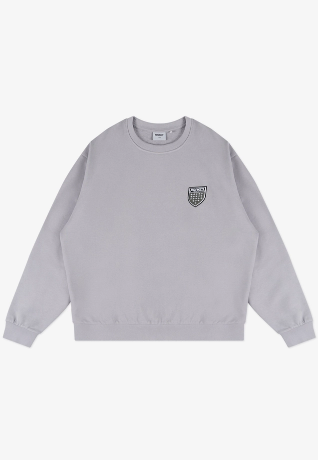 Bluza męska oversize Prosto Shield crewneck sprany szary