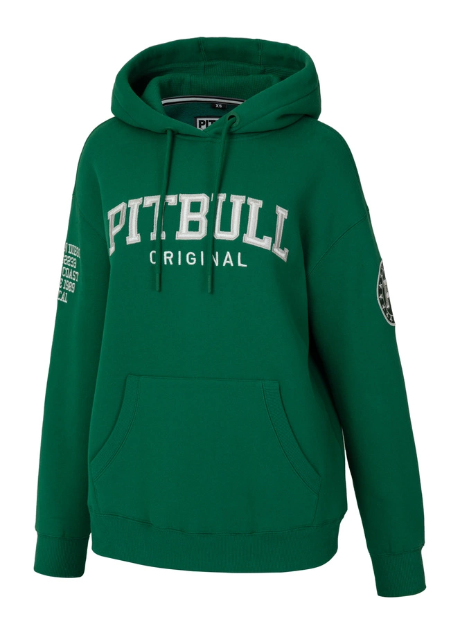 Bluza damska z kapturem oversize Pitbull Pit Bull Tyrian hooded zielona