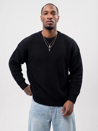 Sweter męski oversize Jigga Wear czarny