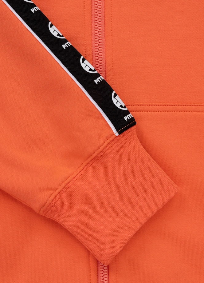 Bluza męska z kapturem Pitbull Pit Bull Tape Nugget ZIP łososiowa pomarańczowa