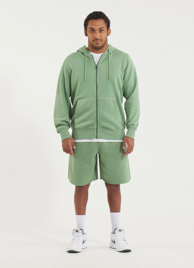 Bluza męska z kapturem Pitbull Pit Bull Lancaster 2 ZIP Washed zielona