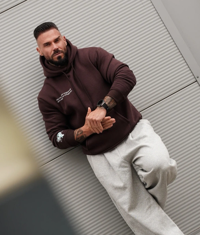 Bluza męska z kapturem Olavoga EAGLE brązowa