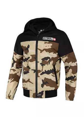 Kurtka męska wiosenna przejściowa Pit Bull Horizon Windbreaker wiatrówka piaskowa camo