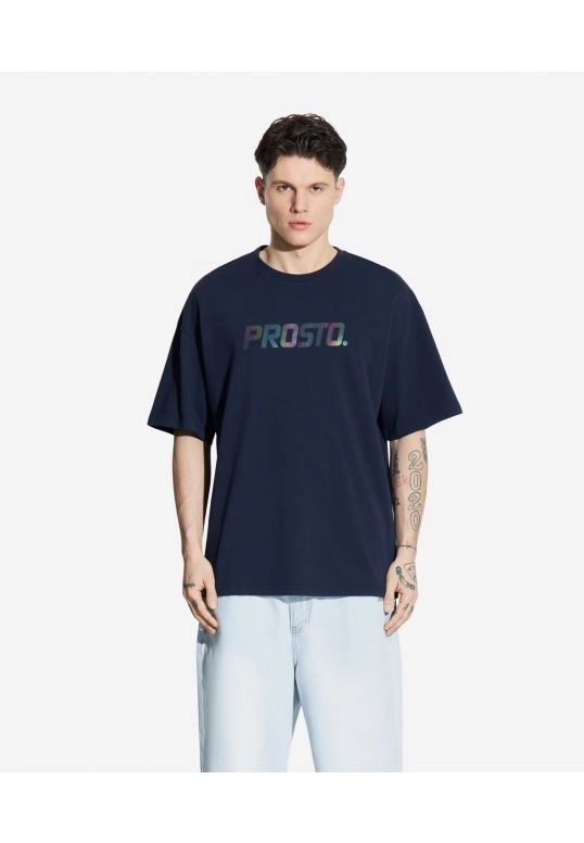 Koszulka męska t-shirt oversize Prosto Cameleo granatowa