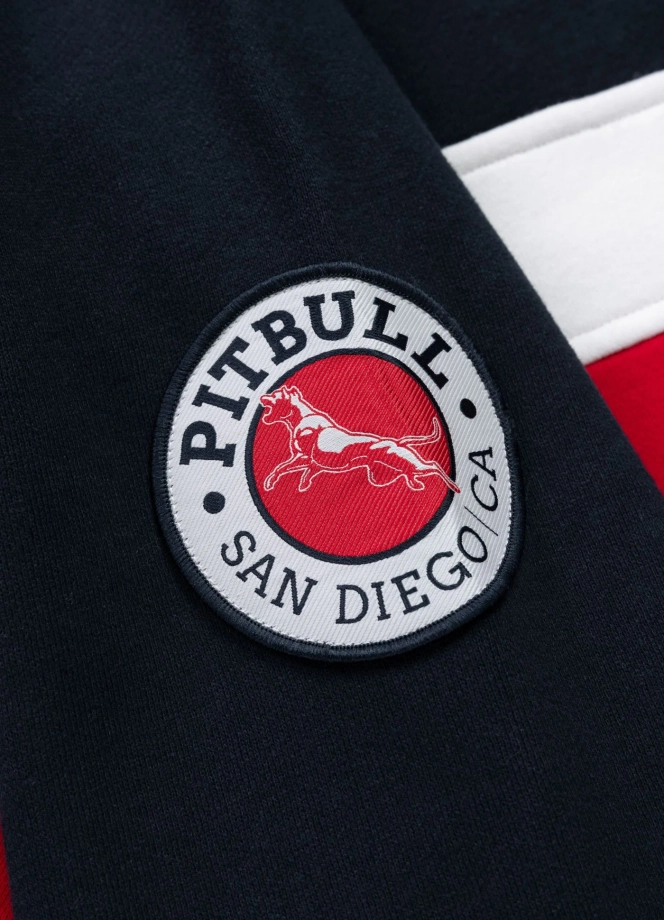 Bluza męska z kapturem Pit Bull Gibson granatowo/czerwona