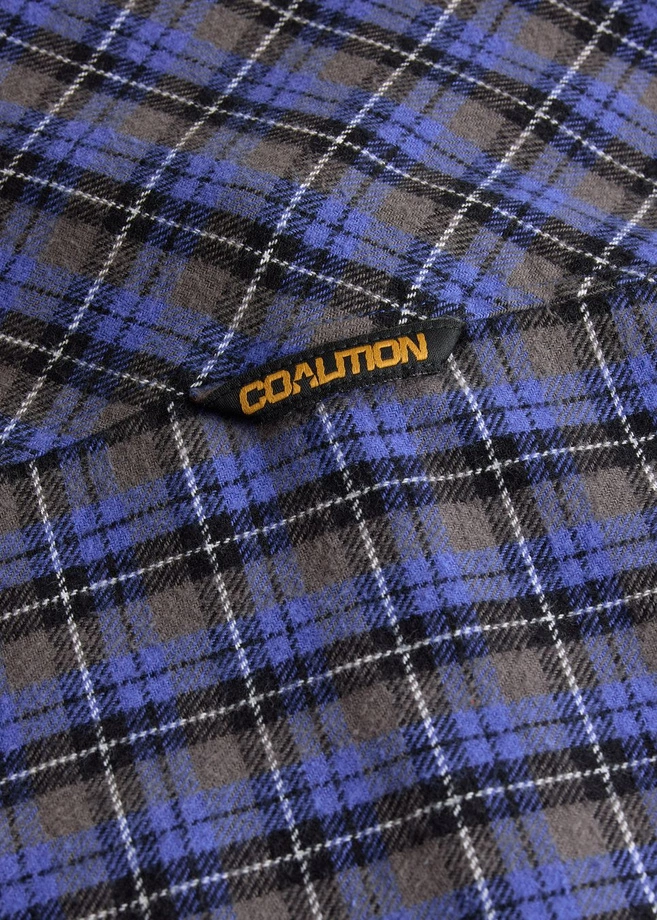 Koszula męska bawełniana Coalition CLTN Hardin niebiesko/szara