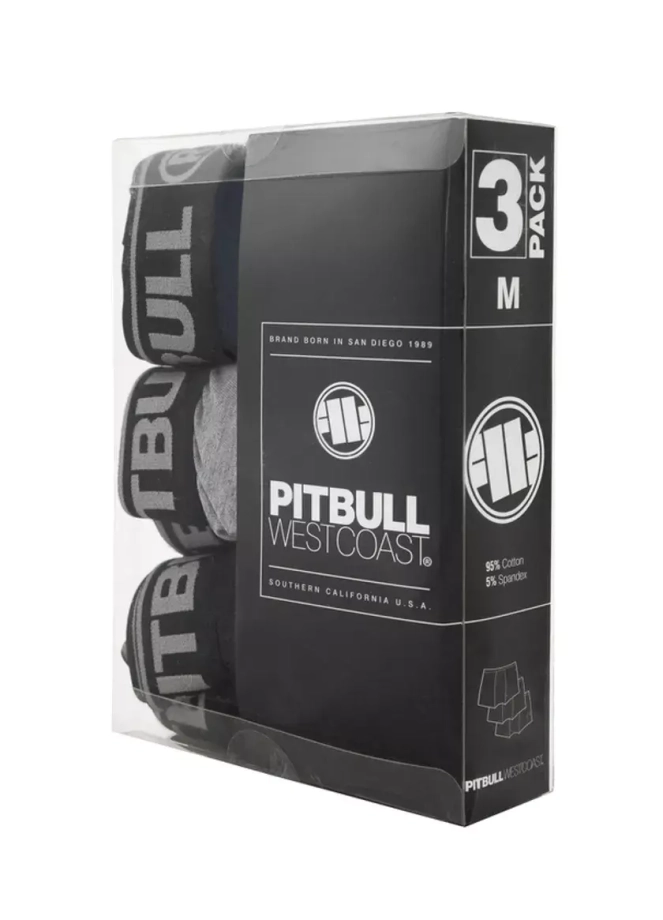 Bokserki męskie Pitbull 3-pak Pit Bull granatowe/szare/czarne