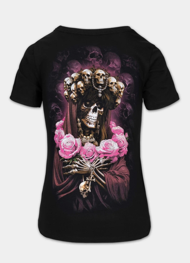 Koszulka t-shirt damska Pit Bull Santa Muerte 26 czarna