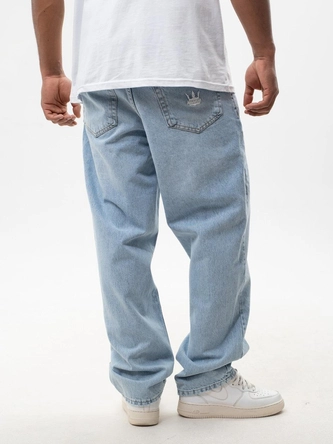 Spodnie męskie Jeans Baggy Jigga Wear Crown jasne niebieskie