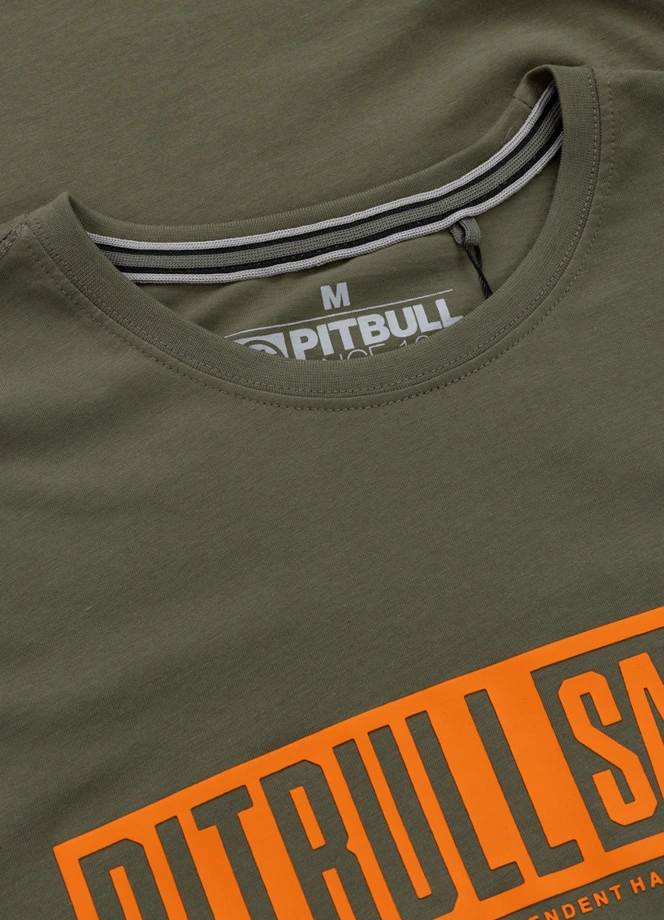 Koszulka męska T-Shirt Pitbull Eighty Nine Dog oliwkowa zielona