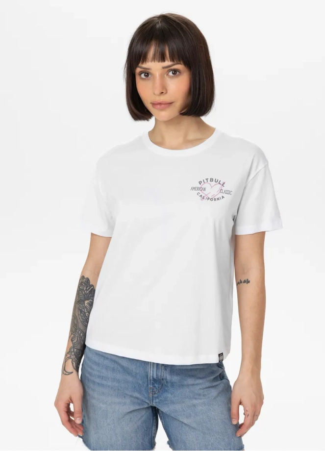 Koszulka damska T-shirt oversize Pit Bull Heart biała