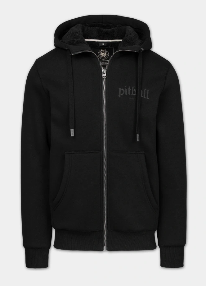 Bluza męska rozpinana z kapturem Pit Bull Ruffin Ring czarna