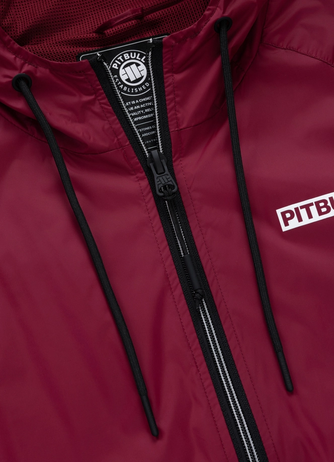 Kurtka męska wiosenna przejściowa Pit Bull Athletic Logo wiatrówka bordowa